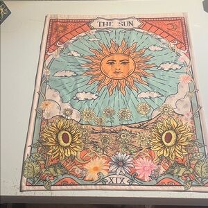 Colorful Sun and star Tarot Tapestry